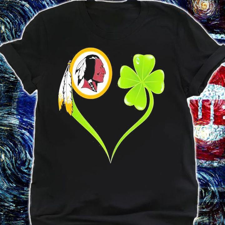 Washington Redskins Shamrock Heart St Patrick's Day T-Shirt