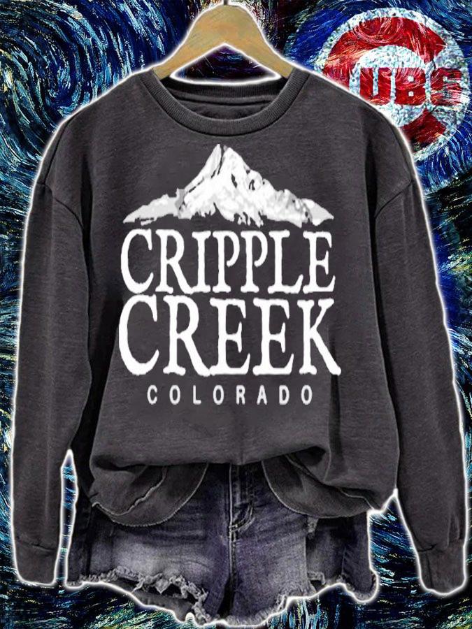 Womens Cripple Creek Co Shirt Colorado Mountain Town T-Shirt sweatshirt