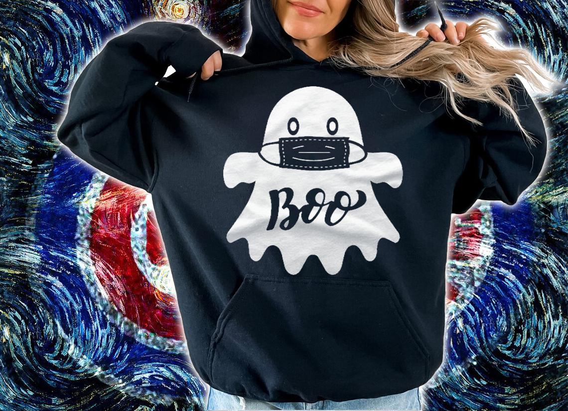 Funny Halloween Cute Boo Ghost In Face Mask 2021 Ver2 Shirt hoodie