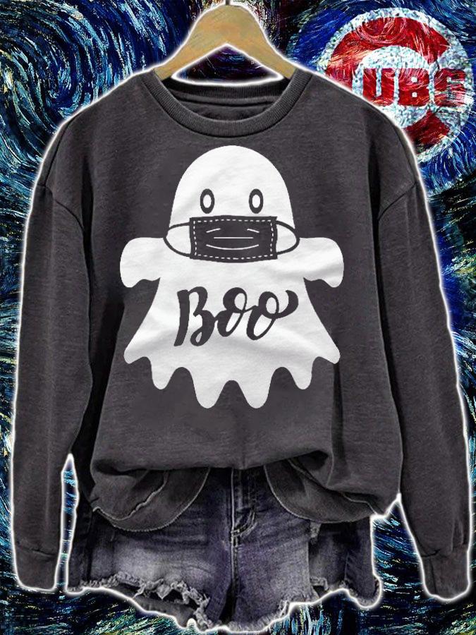 Funny Halloween Cute Boo Ghost In Face Mask 2021 Ver2 Shirt sweatshirt