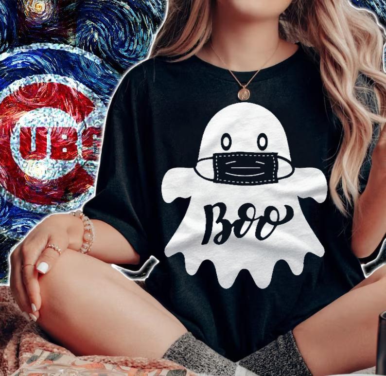 Funny Halloween Cute Boo Ghost In Face Mask 2021 Ver2 Shirt woman shirt