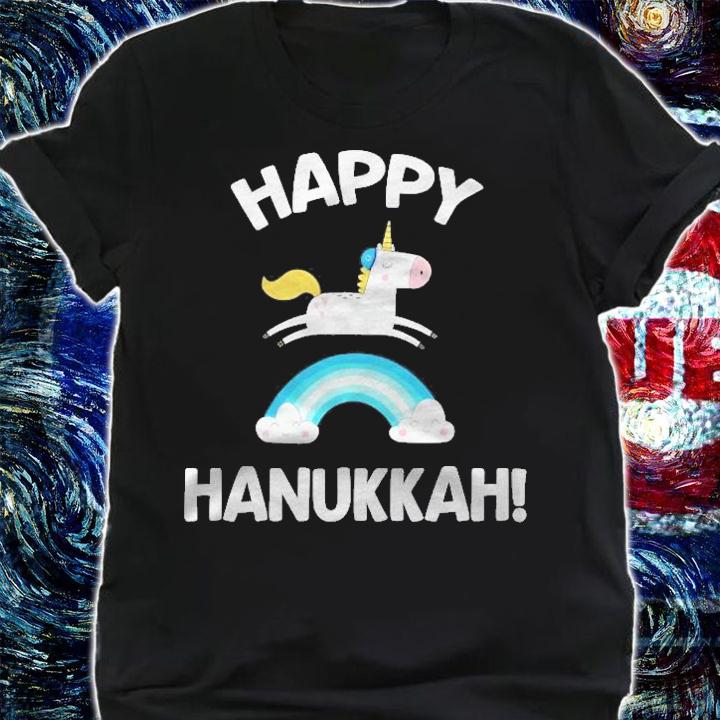 Happy Hanukkah Unicorn Funny Jewish Pajamas Gift Shirt