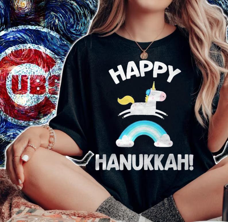 Happy Hanukkah Unicorn Funny Jewish Pajamas Gift Shirt