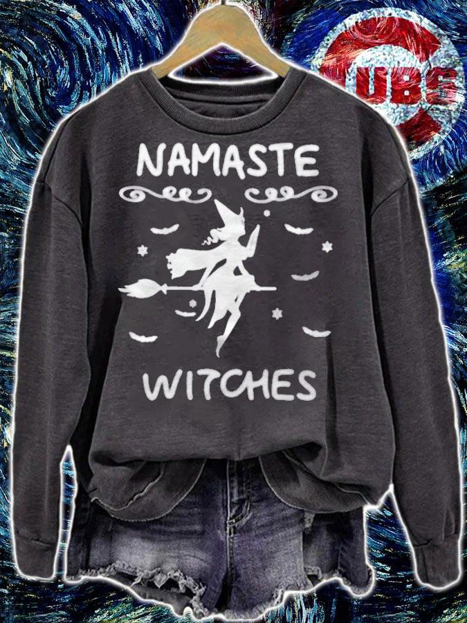 Namaste Witches Broom Yoga Halloween Costume Women Shirt sweatshirt
