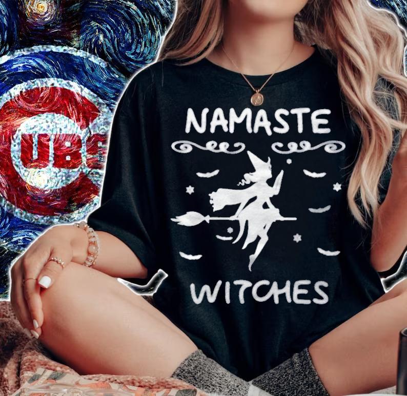 Namaste Witches Broom Yoga Halloween Costume Women Shirt woman shirt
