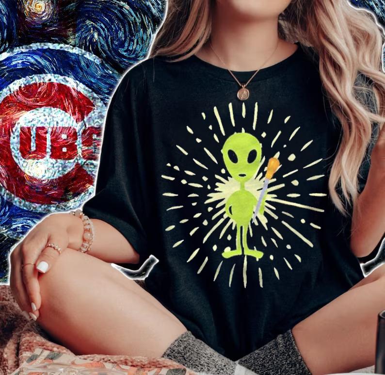 Funny Psychedelic Aliens 2022 T-shirt woman shirt