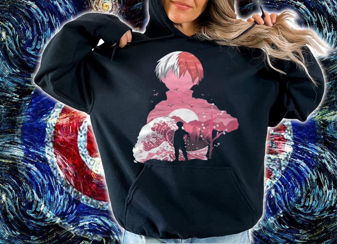 My Hero Academia Todoroki Shouto cherry blossom Japanese style T-shirt hoodie