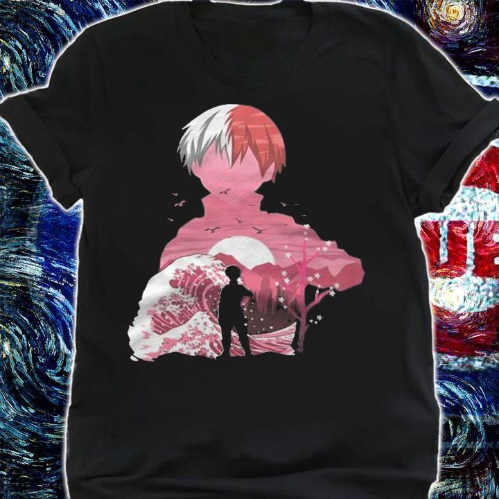 My Hero Academia Todoroki Shouto cherry blossom Japanese style T-shirt shirt