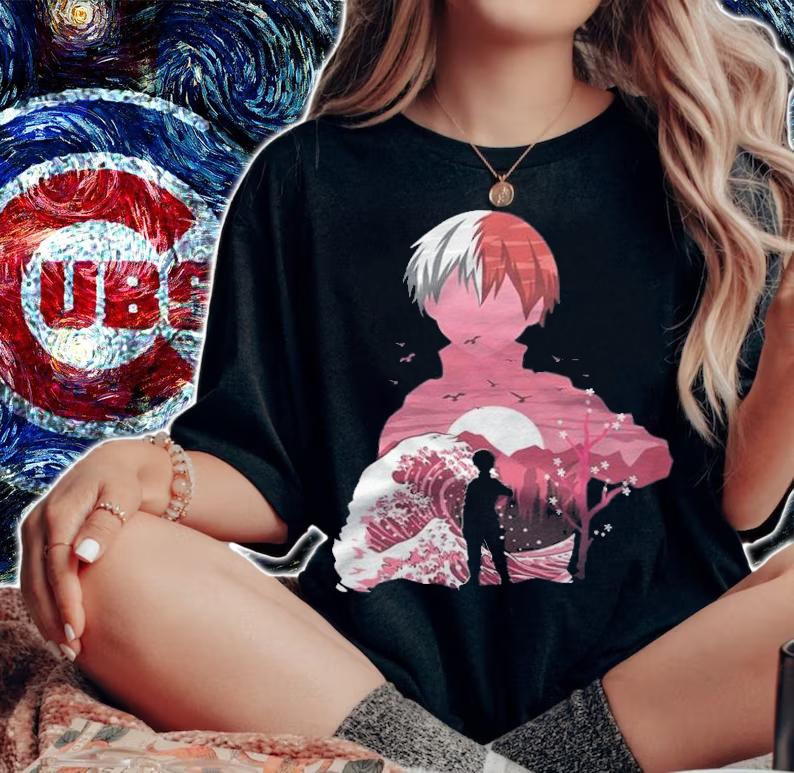 My Hero Academia Todoroki Shouto cherry blossom Japanese style T-shirt woman shirt