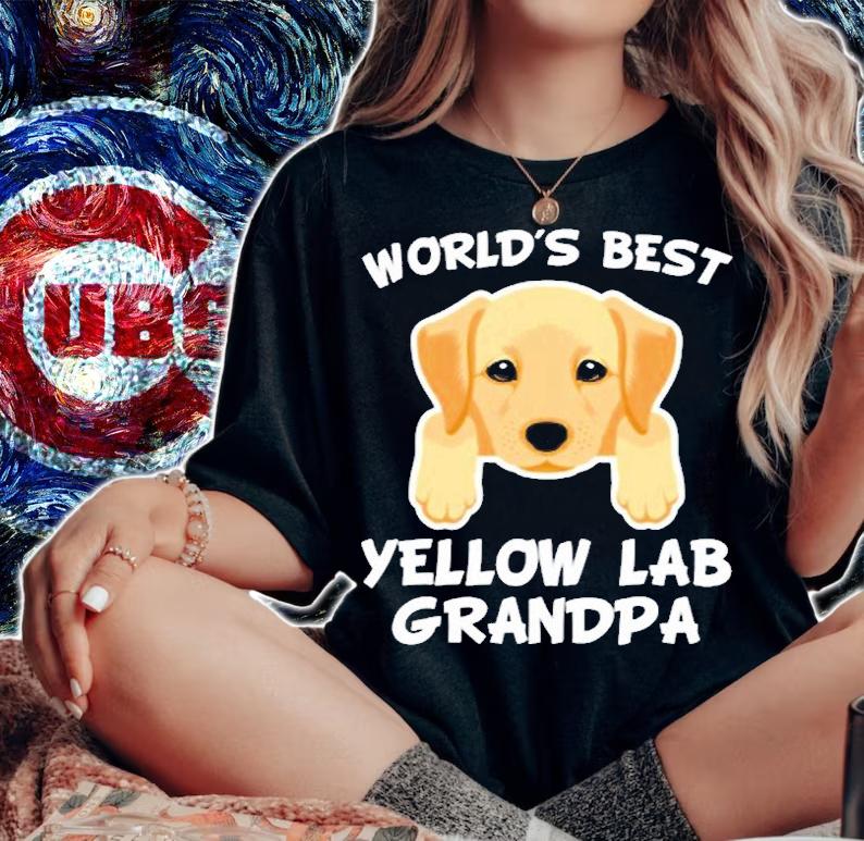 Dog Worlds Best Yellow Lab Grandpa T-Shirt woman shirt