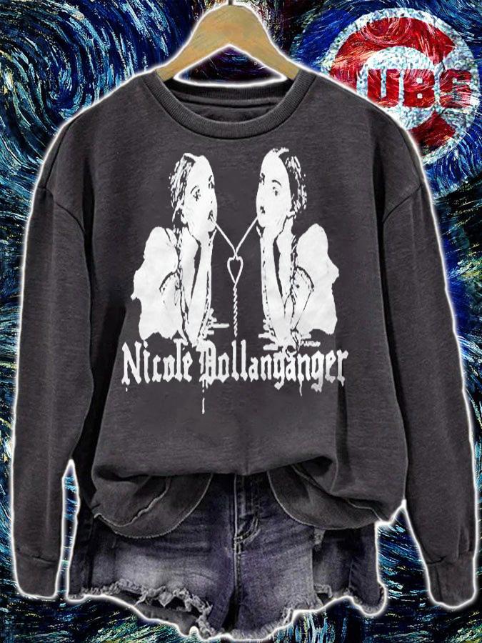 Nicole Dollanganger double heart straw T-shirt sweatshirt