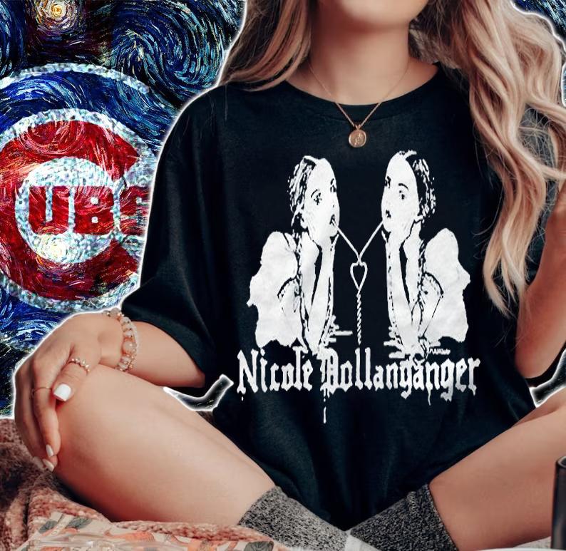 Nicole Dollanganger double heart straw T-shirt woman shirt