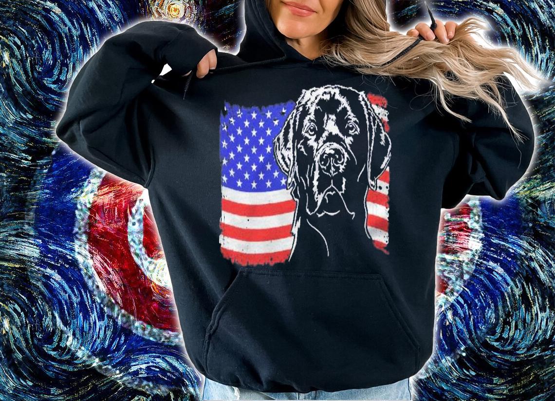 Proud Labrador Retriever American Flag Patriotic Dog Lab Shirt