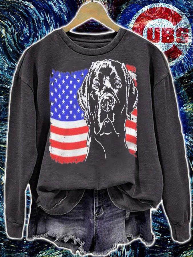 Proud Labrador Retriever American Flag Patriotic Dog Lab Shirt