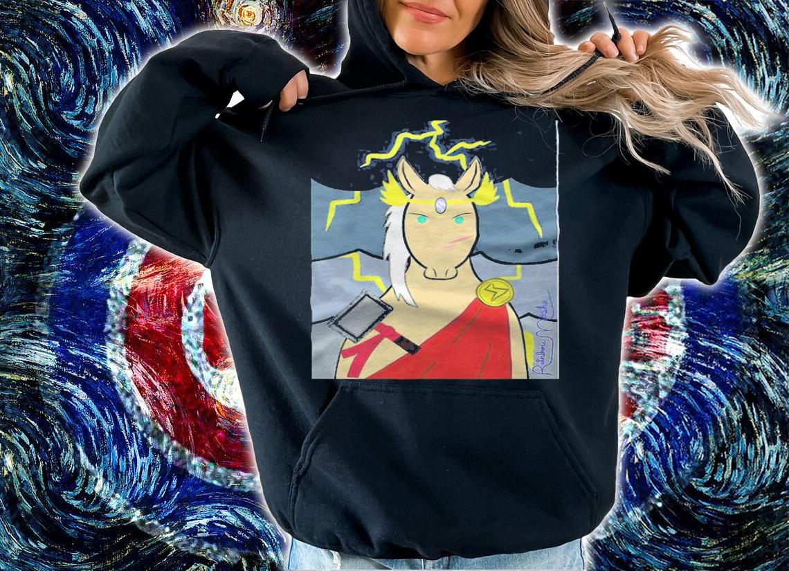 Rainbow Mosho Thor as a horse T-shirt hoodie