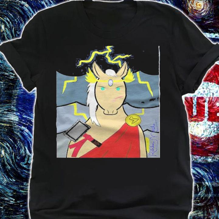 Rainbow Mosho Thor as a horse T-shirt shirt