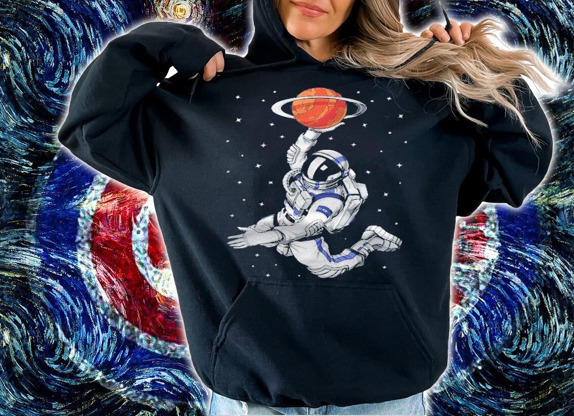 Space Astronaut Basketball Player Cosmic Men Boys Kids Shirt