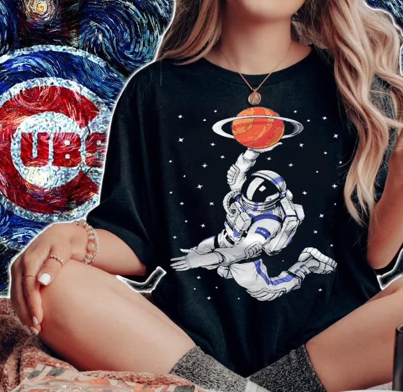 Space Astronaut Basketball Player Cosmic Men Boys Kids Shirt