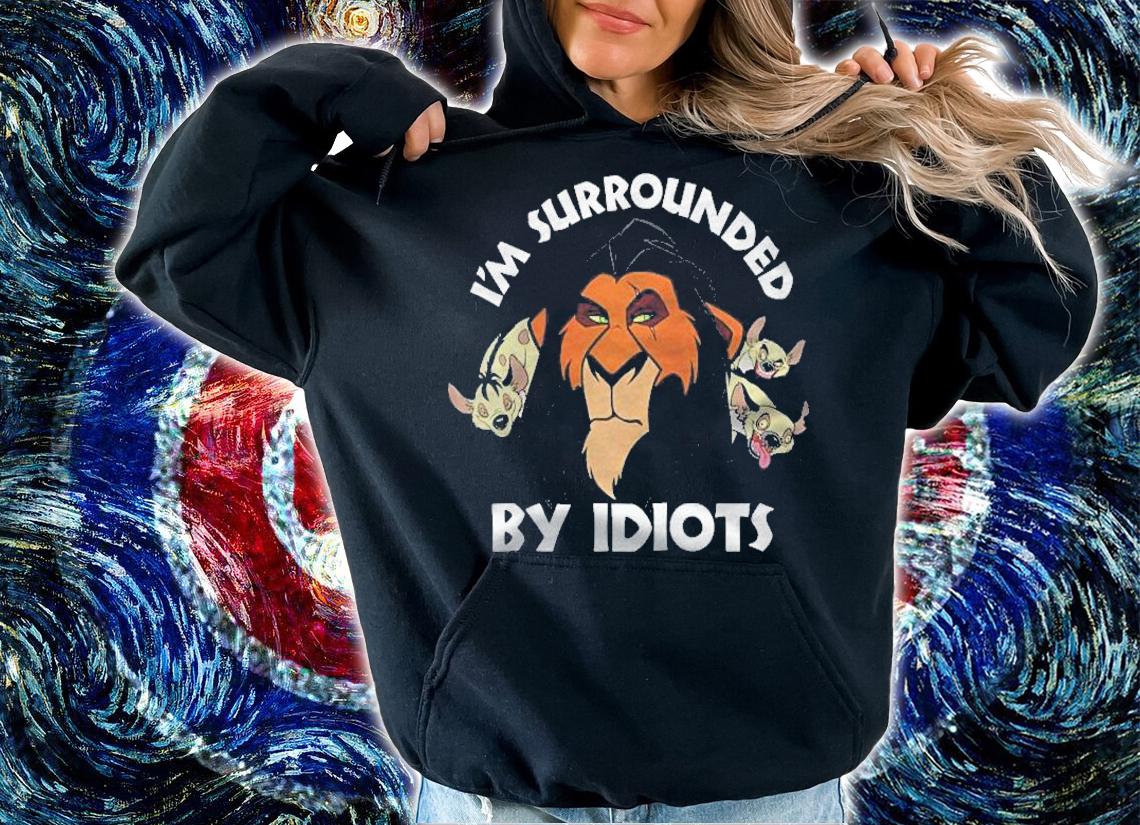 The Lion King Scar Im Surrounded By Idiots Portrait Raglan Baseball T-shirt hoodie