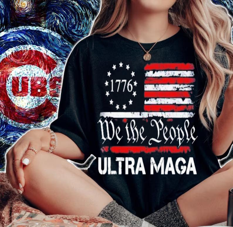 Ultra MAGA We The People Proud Republican USA Flag Shirt woman shirt