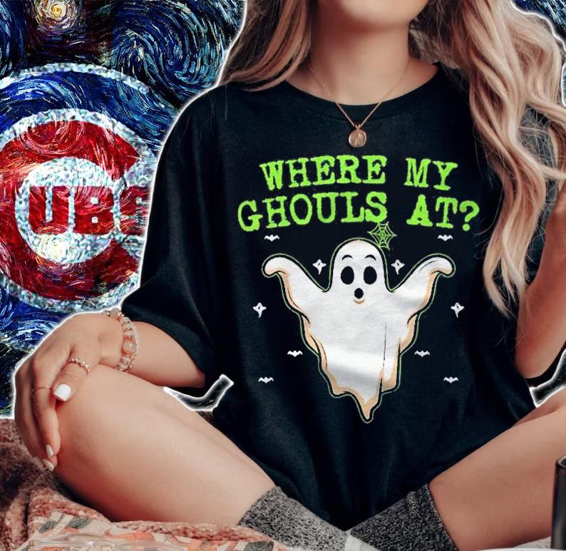 Womens Ghouls & Ghost Fun Costume Where My Ghouls At Shirt woman shirt