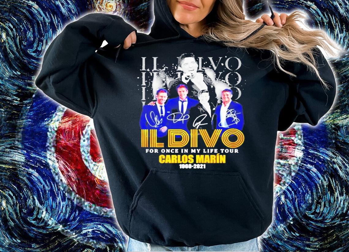 Il Divo For Once In My Life Tour Carlos Marin 1968 2021 Signatures t-shirt