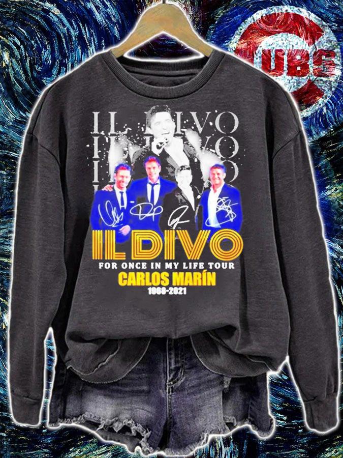 Il Divo For Once In My Life Tour Carlos Marin 1968 2021 Signatures t-shirt