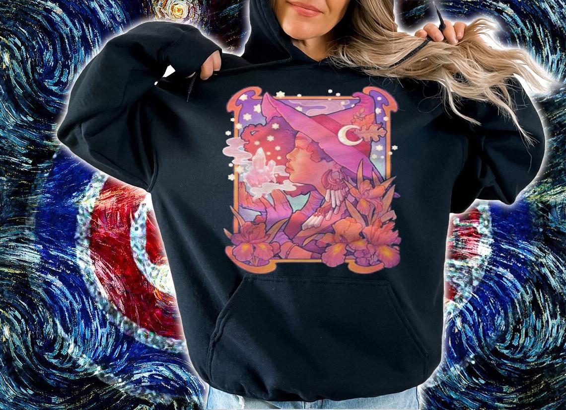 Crystal Witch Fitted Halloween Witchcraft T-shirt hoodie