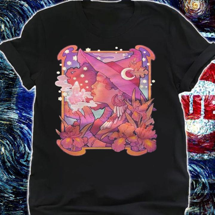 Crystal Witch Fitted Halloween Witchcraft T-shirt shirt