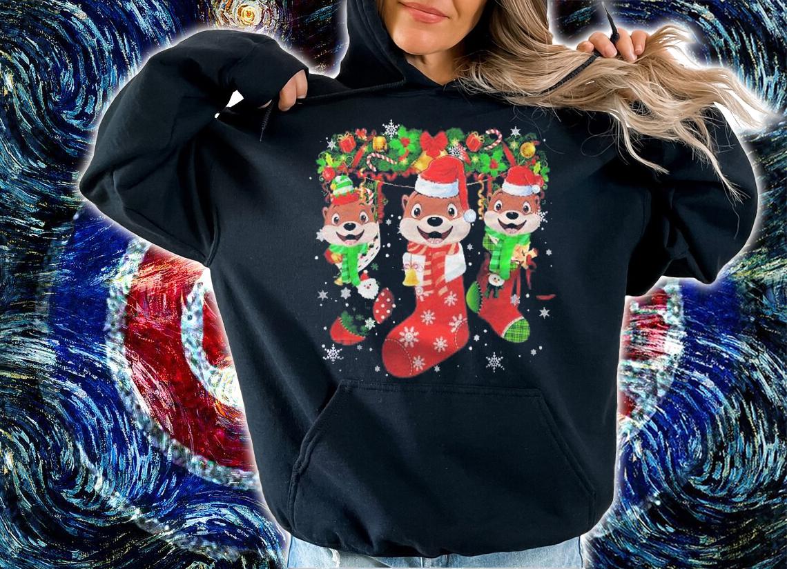 Otter Socks Christmas Funny Family Pajamas Christmas Shirt hoodie