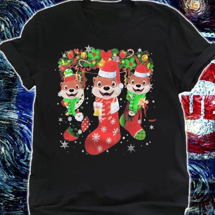 Otter Socks Christmas Funny Family Pajamas Christmas Shirt shirt
