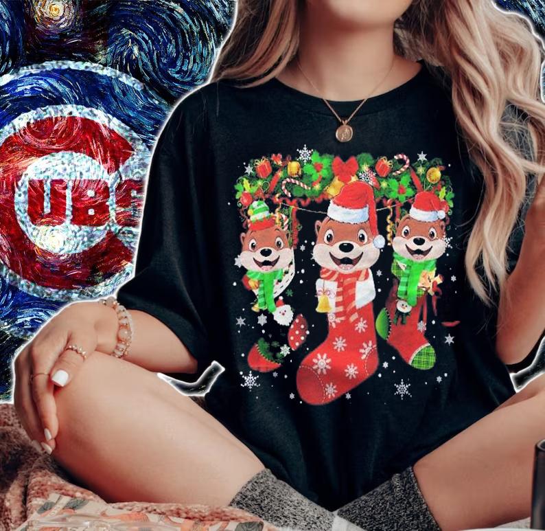 Otter Socks Christmas Funny Family Pajamas Christmas Shirt woman shirt
