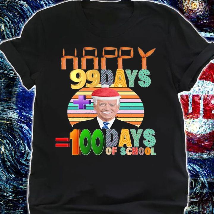 Santa Joe happy Biden 100 Days of School T-Shirt