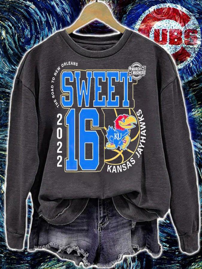 Kansas Jayhawks March Madness Sweet 16 NCAA The Road To New Orleans 2022 T-Shirt sweatshirt