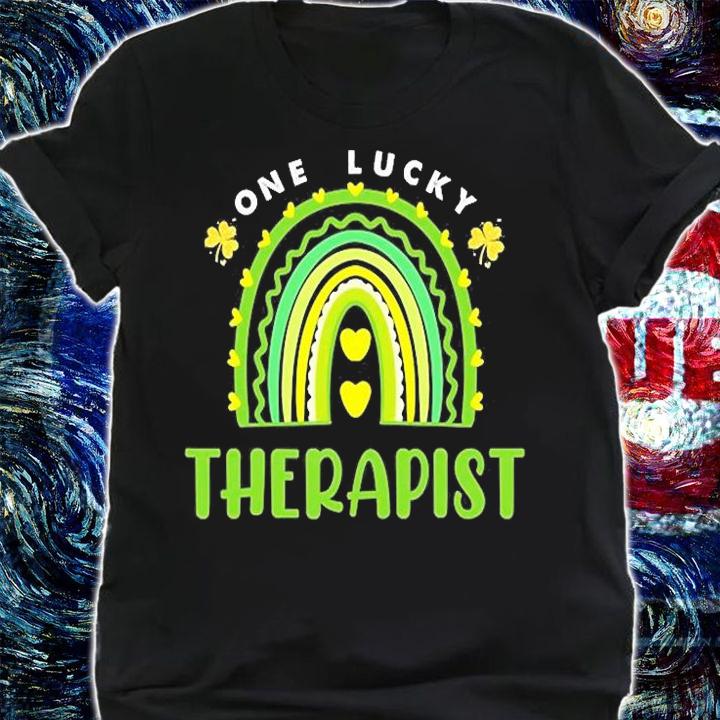 One Lucky Therapist Gold Rainbow St Patrick's Day Shamrock T-Shirt
