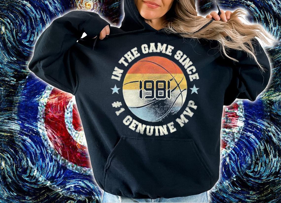 Vintage Retro Basketball 1981 40Th Birthday Sunset Ball Gift Shirt hoodie