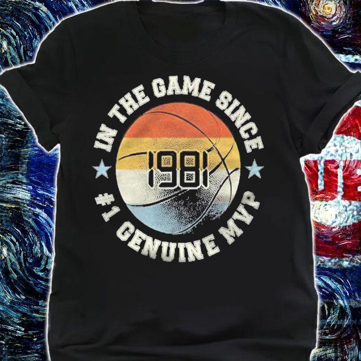 Vintage Retro Basketball 1981 40Th Birthday Sunset Ball Gift Shirt shirt
