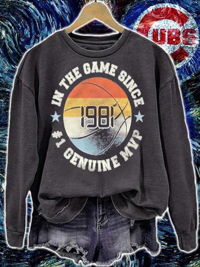 Vintage Retro Basketball 1981 40Th Birthday Sunset Ball Gift Shirt sweatshirt