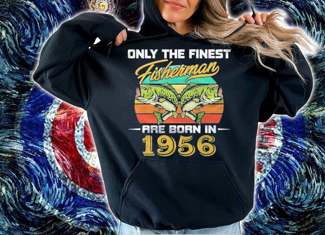 Gift For 65 Years Old Fisherman Born In 1956 65Th Birthday Shirt hoodie