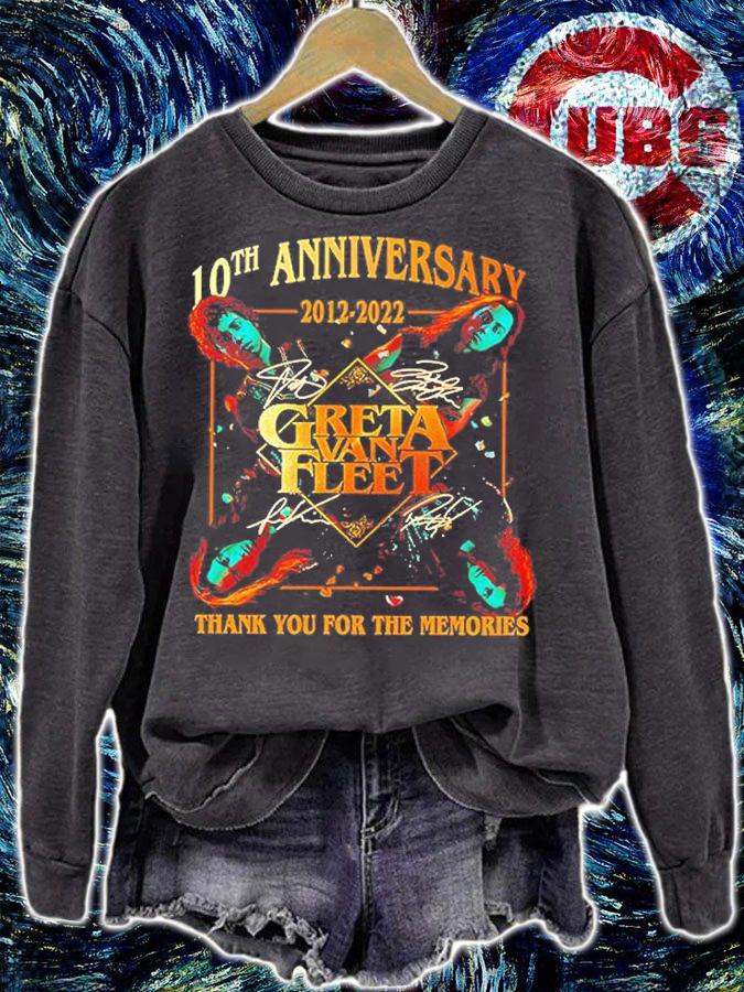 Greta Van Fleet 10th Anniversary 2012-2022 Thank You For The Memories T-Shirt sweatshirt