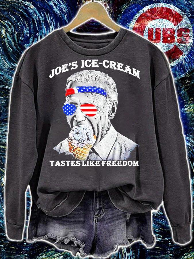 Joes Ice-cream Funny 4th Of July Biden Taste Of Freedom T-Shirt