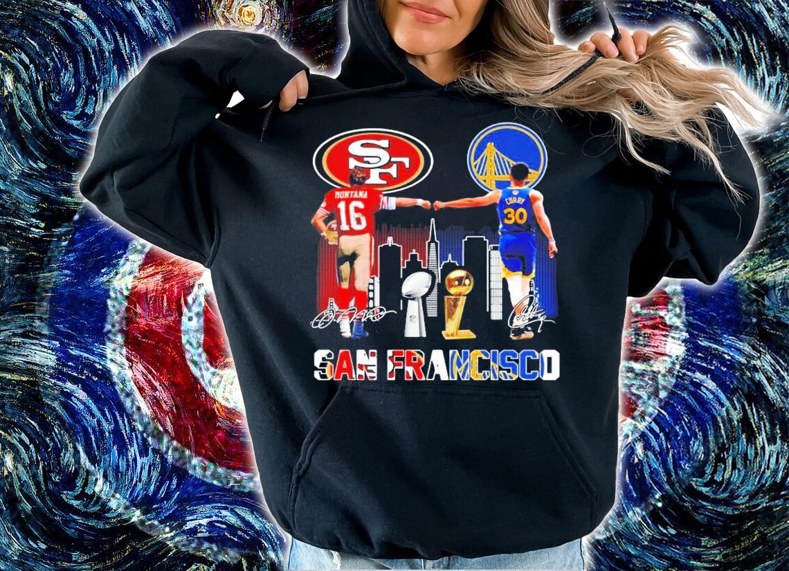 SAN FRANCISCO San Francisco 49ers Joe Montana Vs Golden State Warriors Stephen Curry Signatures Shirt hoodie