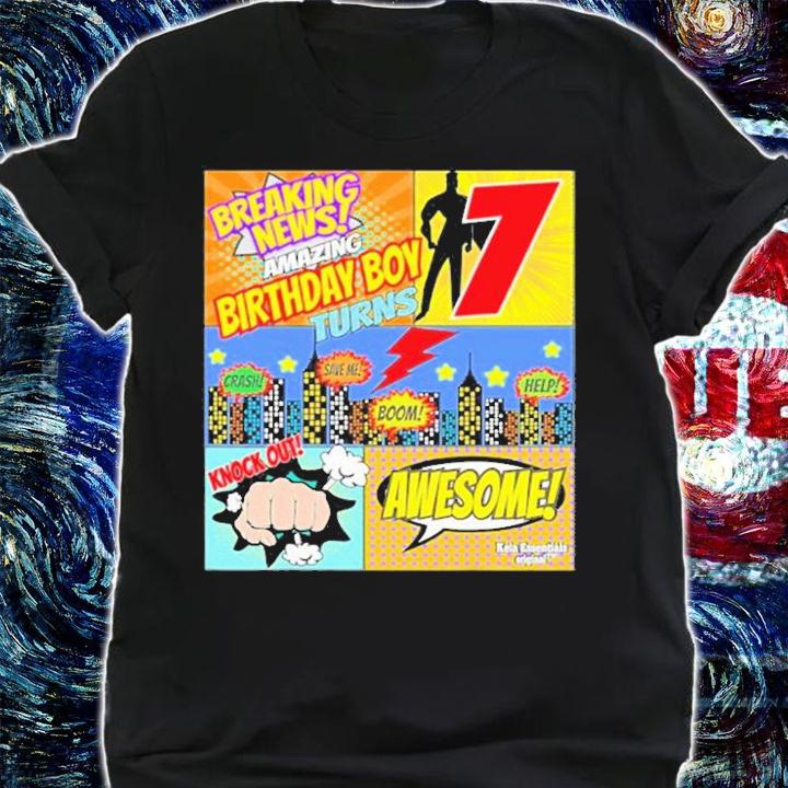 Superhero Birthday Shirt Boys 7 Amazing Awesome Super T-Shirt shirt