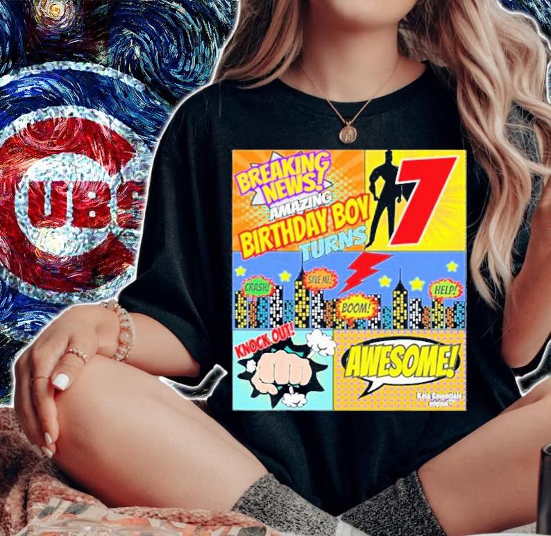 Superhero Birthday Shirt Boys 7 Amazing Awesome Super T-Shirt woman shirt