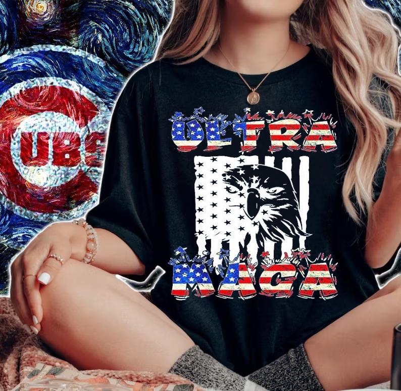 Ultra Mega Eagle 2022 With Flag Cool Ultra Mega Eagle 2022 T-Shirt woman shirt