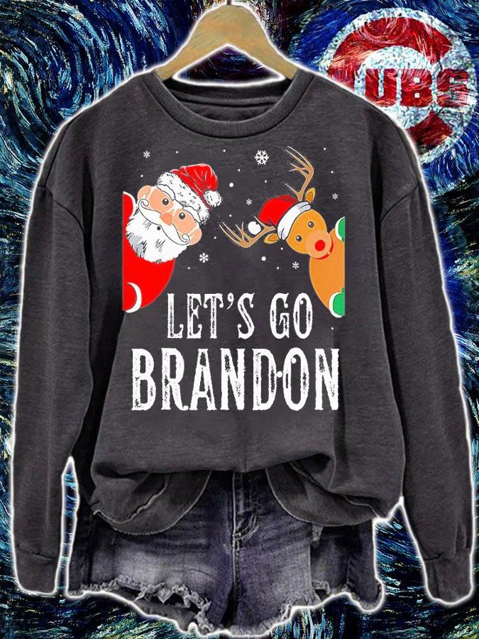 Funny Let's Go Branson Brandon Christmas Lights Reindeer T-Shirt sweatshirt