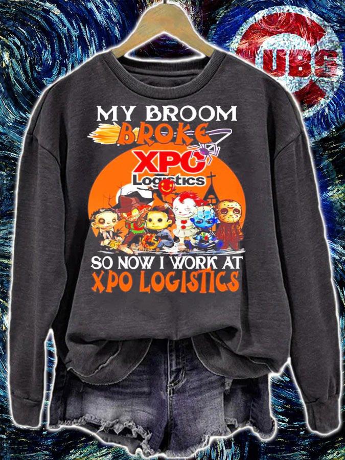 Horror My Broom Broke Outback So Now I Work At Xpo Logistics Shirt sweatshirt