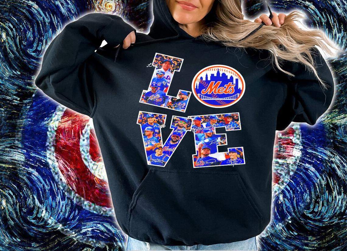 LOVE New York Mets team signature shirt hoodie