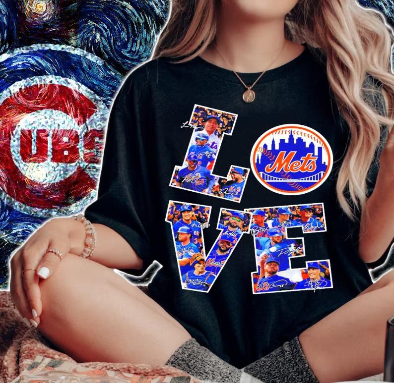 LOVE New York Mets team signature shirt woman shirt