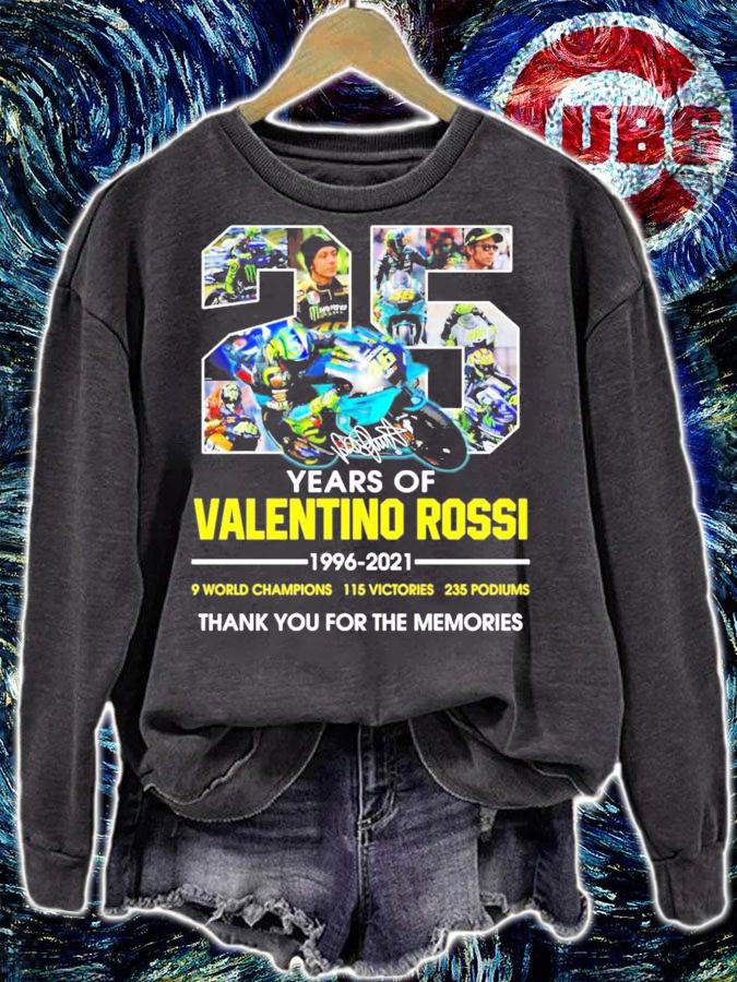 Official 25 years of Valentino Rossi 1996-2021 signature shirt sweatshirt